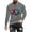 Grey, variant on Fashionable Mens Printed Top with Long Sleeved Round Neck and Smiling Face Printed Top/Shirt