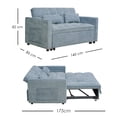 thumbnail image 2 of Ilios Innova | Sofá Cama Nova Azul 2 en 1, Diseño Moderno Multifuncional con Ruedas, Bolsillos Laterales y Cojines., 2 of 9