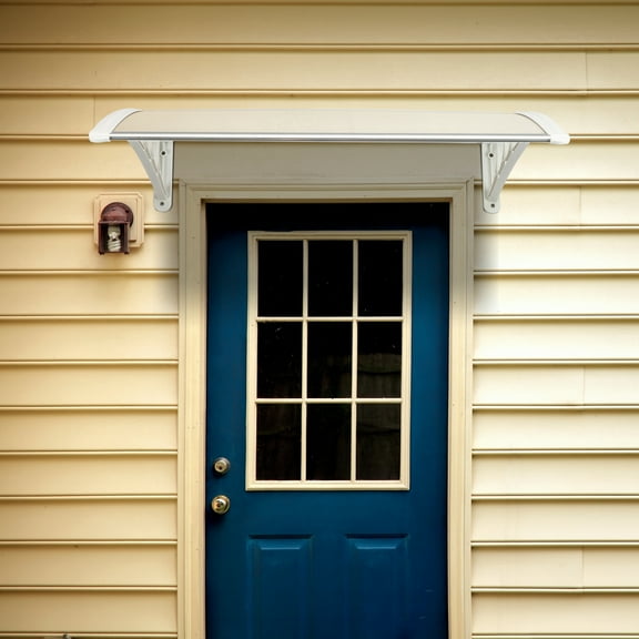 Qiushi 100 x 80 Household Application Door & Window Rain Cover Eaves Canopy, White, Aluminum Bracket, Durable and Wear-Resistant, RV Awnings