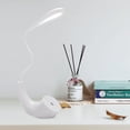 thumbnail image 4 of Lámpara de escritorio con control táctil y luz de mesa LED con carga USB, estilo de muestra, para estudio, dormitorio, color blanco, 4 of 8