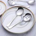 thumbnail image 3 of Meisha Serving Spoons Set, 3 Serving Spoons and 3 Slotted Serving Spoons, Silver Stainless Steel Serving Utensils for Buffet Can Banquet Cooking Kitchen - Mirror Polished, 3 of 8