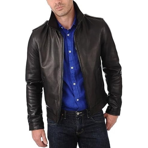 New Mens Leather Jacket Slim fit Biker Motorcycle Genuine lambskin jacket A415