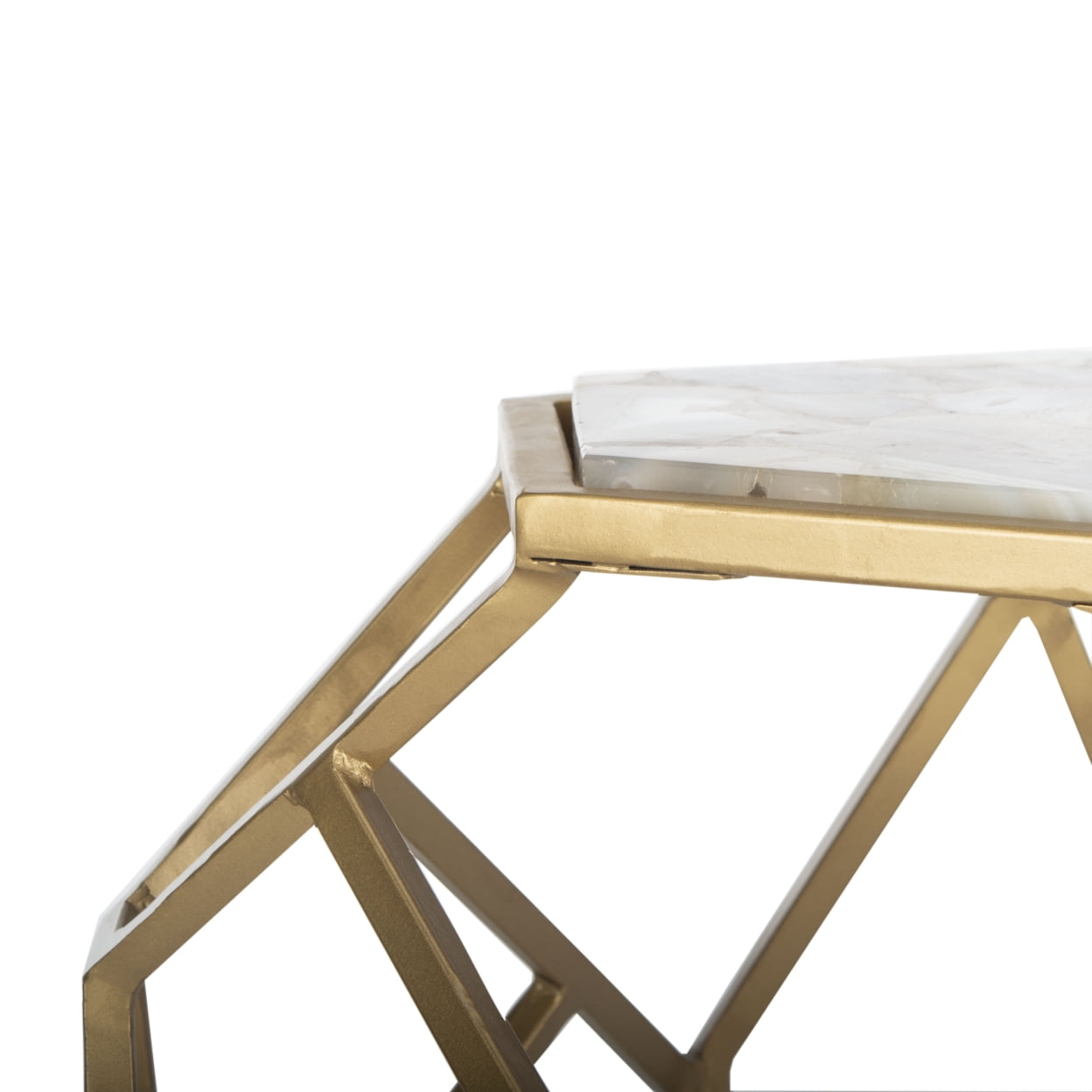 SAFAVIEH Ava Modern Glam Geometric Accent Table, Multi/Gold