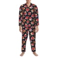 thumbnail image 3 of Balery Red Rose Flower Pijama para Hombre de Dos Piezas con Manga Larga, Conjunto de Dormir y Descanso Suave con Bolsillos-XX-Large, 3 of 7