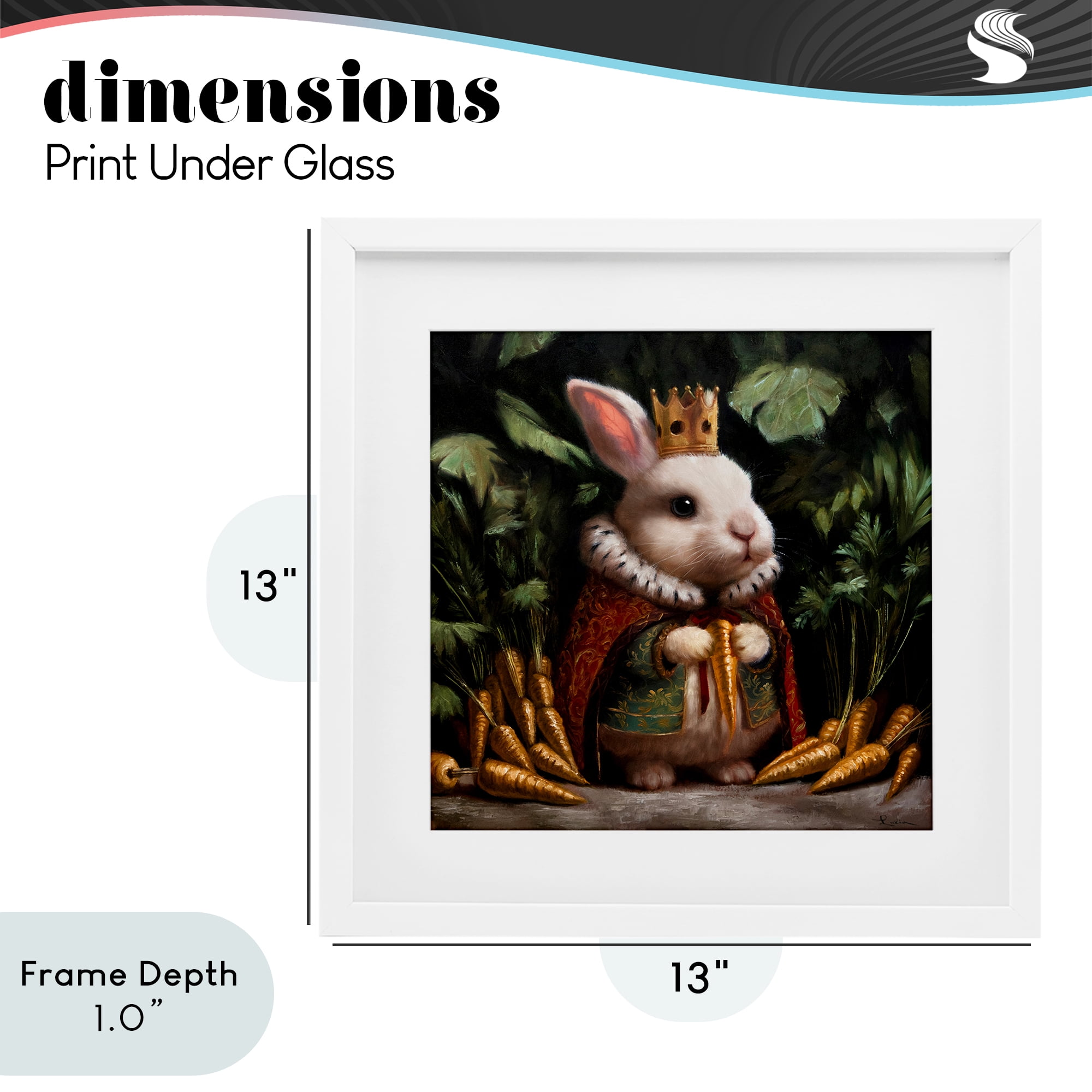 Stupell Industries Carrot Gold Royal Rabbit White Framed Print Under Glass, design by Lucia Heffernan