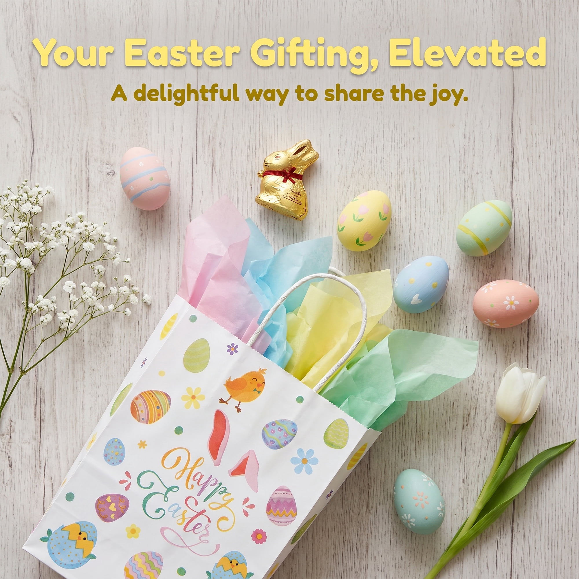 Unique Bargains 6Pcs Candy Goodie Gift Bags Rabbit Ears Easter Eggs 5.9" x 3.1" x 8.3"