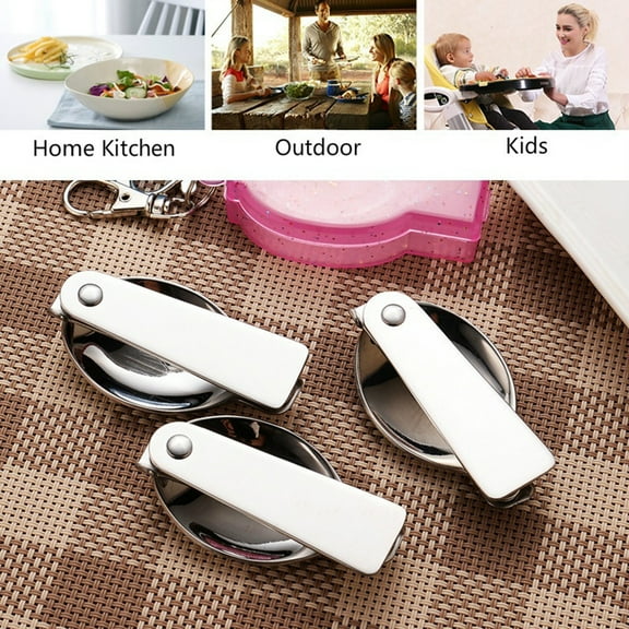 Yesbay Folding Spoon Stainless Steel Outdoor Picnic Camping Tableware,Spoon