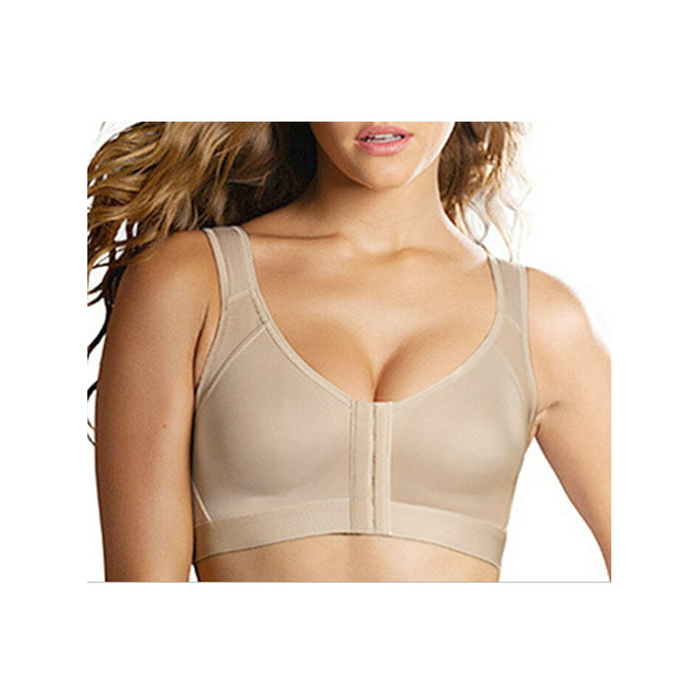 Loliuicca Women's Solid Front Fastening Bra Non Wired Comfort Soft