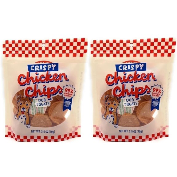 Crispy Chicken Chips Dog Treats, Made with Chicken Breast, Trader Joe's 2.5oz (70g) – Pack of 2