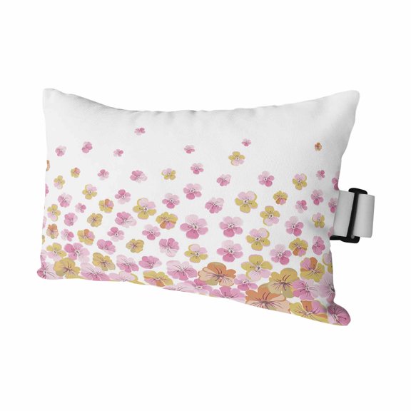 1PCS Outdoor Pillow for Chaise Lounge Chair Country Wild Blossoms Flower Waterproof Headrest Cushion with Insert Simple Color Gradient Floral Adjustable Lumbar Pillow for Beach Patio Poolside,11x16in