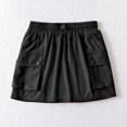 thumbnail image 2 of FAIWAD Womens Cargo Skirt Elastic Waist Drawstring Mini Skirts Trendy Ruched Skirts with Flap Pocket, 2 of 7
