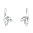 thumbnail image 2 of AFFY 14K White Gold Plated 925 Sterling Silver Minimalist Dainty Freeform Leaf Stud Earrings, 2 of 2