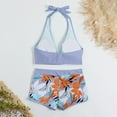 thumbnail image 6 of pstuiky Womens Bikini Swimsuits, Women High Waisted Bikini Set with Chest Pad No Underwire Deep V Neck Print Patchwork Swimsuit Two Piece for Summer Beach Pool Light Blue L, 6 of 8
