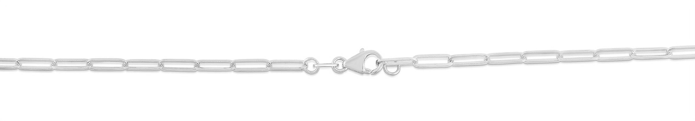 14K White Gold 18in 2.5mm Paperclip Chain with Lobster Clasp