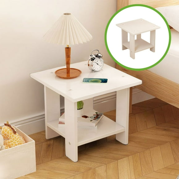 Wpawbk Modern Compact Wooden Side Table with Storage, Space-Saving Multi-Purpose Bedside Coffee Table for Bedroom Living Room Small Apartment, Sturdy Construction & Easy Assembly