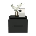 thumbnail image 6 of Calion Floating Nightstand for Bedroom | Space-Saving Wall-Mounted Storage | Engineered Wood &amp; Particle Board | Black | 13.2" x 13.8" x 9.8" | Modern Design, 6 of 7