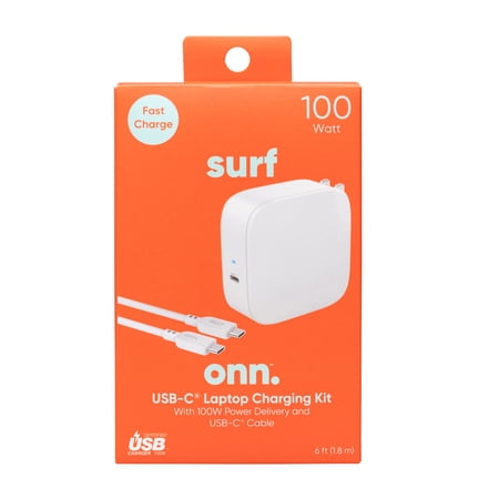 ONN GAN 100W LAPTOP CHARGER COMPATIBLE FOR APPLE, DELL, HP, ASUS, ACER, LENOVO, SAMSUNG WHITE