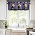 thumbnail image 2 of Halloween Night Kitchen Valances for Windows 60x18 Inch Kitchen Curtains Valances Rod Pocket Horror Castle Witch Evil Pumpkin Purple Plaid Bathroom Window Valances for Window Treatment Decor, 2 of 6