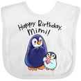 thumbnail image 3 of Inktastic Happy Birthday, Mimi- Cute Penguins Boys or Girls Baby Bib, 3 of 4