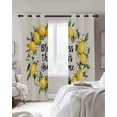 thumbnail image 4 of Summer Lemon Blackout Curtains for Bedroom Living Room Darkening Curtains 90 Inch Farmhouse Country Vintage Linen Texture Black Out Window Curtain Privacy Window Treatment Grommet Drapes 52"x90"x2, 4 of 9