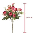 thumbnail image 2 of Ramo de flores artificiales para el hogar, oficina, escritorio, tela de seda, decoración floral falsa, ramo de capullos de rosa, rojo vino 3 piezas seitruly ZHF0580-05, 2 of 4