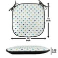 thumbnail image 5 of Polkadot Chair Seating Cushion Set of 6, Polka Dots Retro Classy Vintage Style Pattern Design Layout, Seat Pads for Office with Anti-slip Backing, 16"x16", Apple Green Jade Green, by Ambesonne, 5 of 7