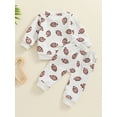 thumbnail image 4 of Jaweiwi Toddler Baby Boy Football Print Pants Clothes Set 6 12 18 24 Months 2T 3T Long Sleeve Round Neck Sweatshirt Drawstring Pockets Long Pants Outfits, 4 of 9