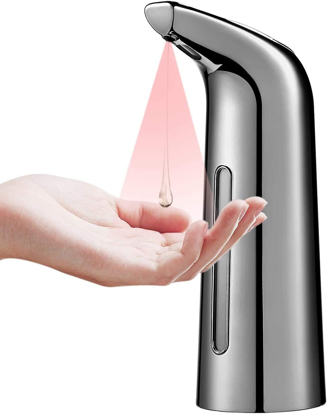 Easy to Refill and Clean Automatic Soap Dispenser 400ml IPX6 Waterproof Touchless Leakproof Electric Soap Dispenser with Sensitive Infrared Motion Sensor for Kitchen Bathroom Office Toilet Silver 