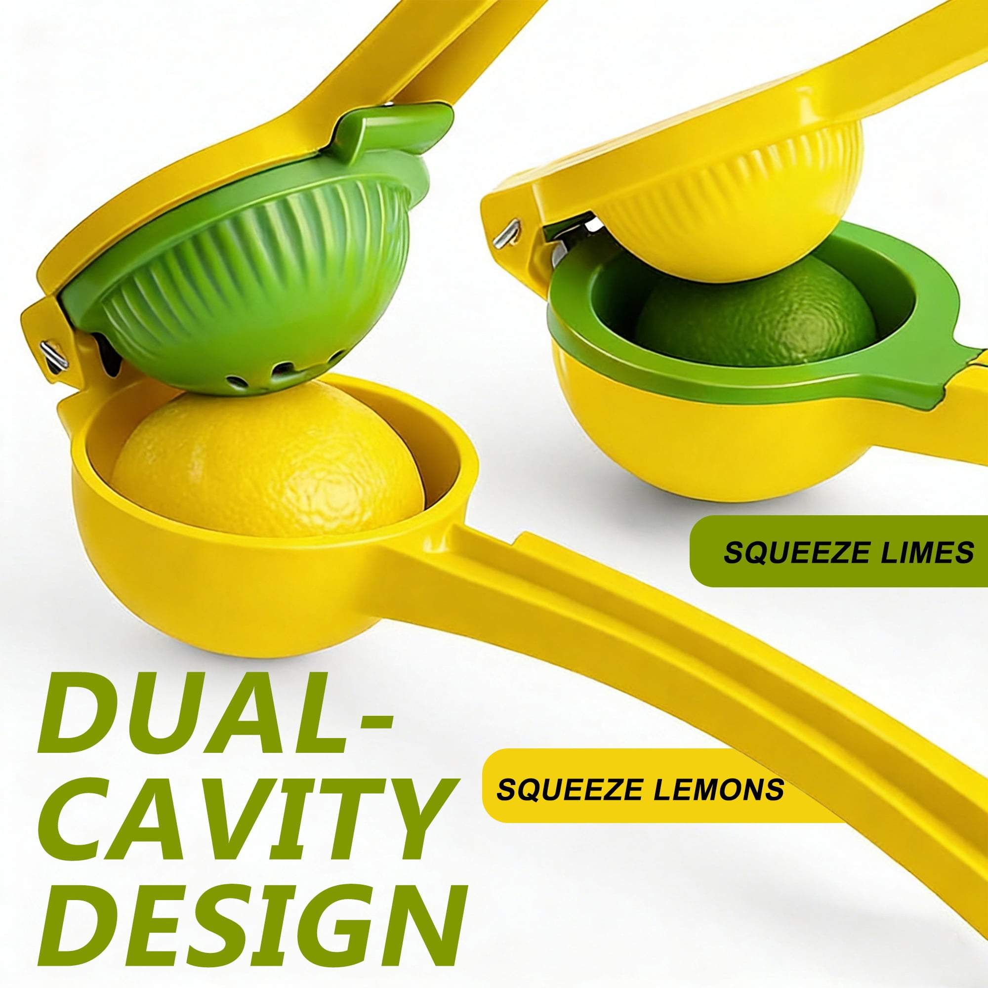 GARITIN Lemon Squeezer, Metal Lemon Juicer, Handheld Juicer for Lemon Citrus Lime Orange, Manual Citrus Squeezer, Yellow