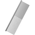 thumbnail image 1 of Pet Grooming Comb, 7.5''×2'' Stainless Steel Pet Grooming Massaging Kit Dog Comb Steel Comb Pin Comb Dog Shedding Combs with Different Spaced Teeth, Large Size, Silver, 1 of 7