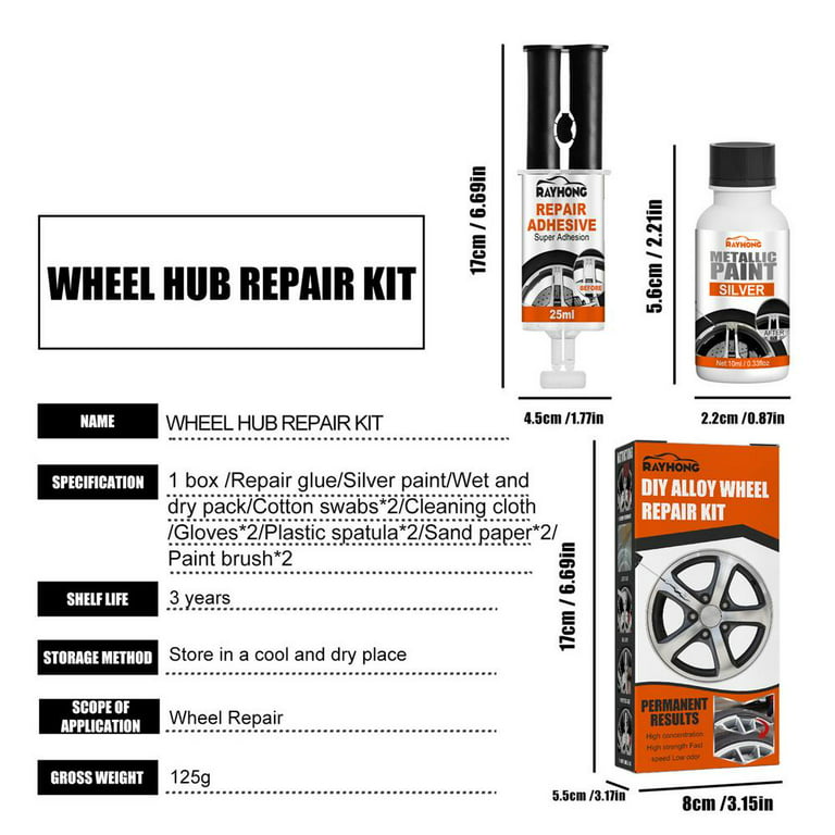 ALLOY WHEEL REPAIR Kit Rim Car Auto Scratch Removal Dent Kerb Rash