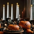 thumbnail image 2 of Remote Control Ghost Candle Light, Flameless Ghost Taper Candles with 3D Flickering Wick, LED Battery Operated Halloween Candlesticks for Indoor Spooky Decor(2pcs), 2 of 7