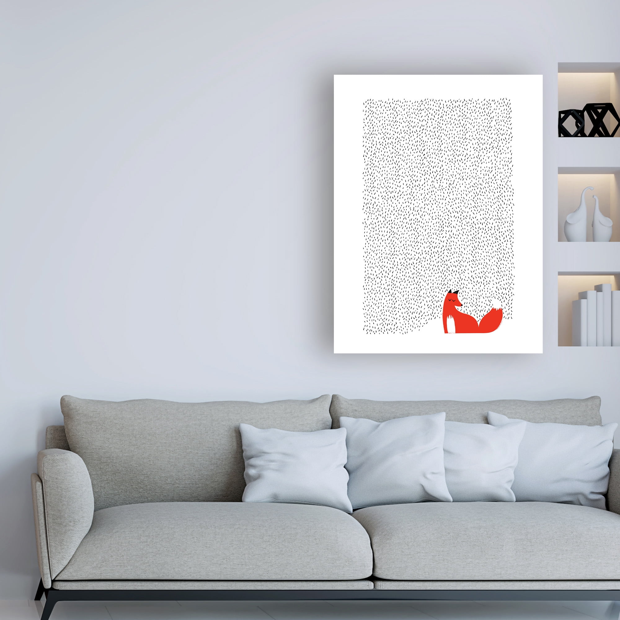 Trademark Fine Art 'Black Grass Fox' Canvas Art by Robert Farka