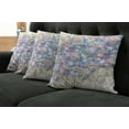 thumbnail image 2 of Ambesonne Flower Throw Pillow Cover 4 Pack, Baroque Hydrangeas Swirls, 16", Lilac and Cream, 2 of 6