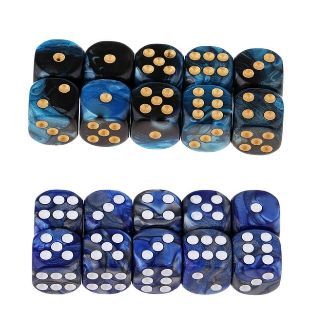 2 Juegos de Dados Cuadrados de Seis Cas D6 de 16 Mm, Dados de Juego Redondeados Estánd, 2 Colores Baoblaze Dados de 6 caras