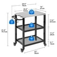 thumbnail image 2 of Dextrus 31.4" Outdoor Grill Cart with Stainless Steel Tabletop, 3 Tier Outdoor BBQ Mobile Grill Cart Food Preparation for Garden, Backyard, 2 of 6