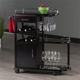 thumbnail image 2 of Winsome Jimmy Entertainment Transitional Solid Wood Bar Cart in Espresso, 2 of 12