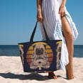thumbnail image 6 of Xecao Pug dog Yoga for versatile beach bag for women includes zipper pockets and waterproof material, ideal for vacations and adventures., 6 of 7