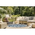 thumbnail image 3 of 5' Round Simply Daisy Aurora French Country Chenille Area Rug, Blue, 3 of 4