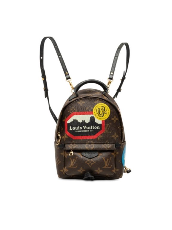Pre-Owned Louis Vuitton Monogram World Tour Palm Springs Mini Backpack M42971 Brown Leather...