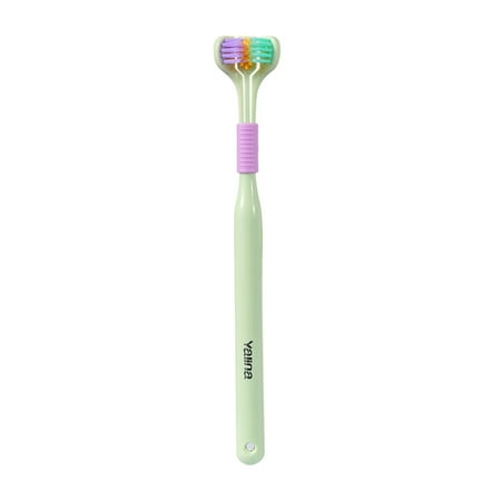 YiFudd 3-Headed Toothbrush Autism Sensory Toothbrush for Child/adults, Three Bristle Travel Toothbrush - Angled Bristles Clean Each Tooth, Complete Teeth and Gum Care, Soft and Gentle
