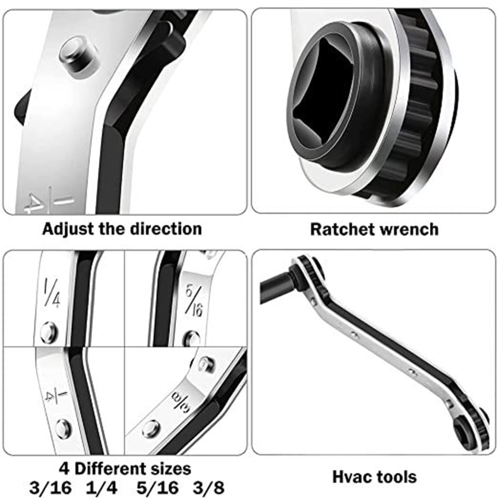 Compact Adjustable Wrench Assortment For Portable Use In HVAC And Industrial Applications
