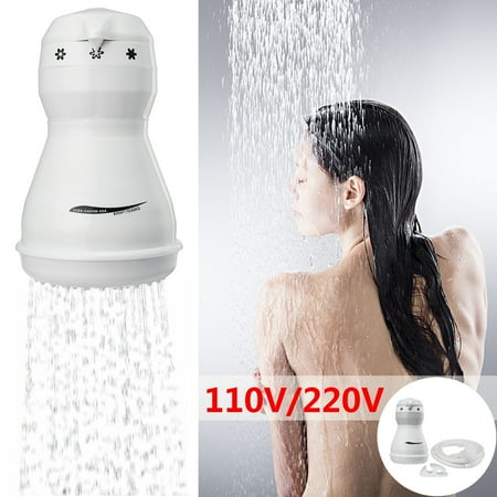 Residential Water Heating (110V 5400W Electric Shower Head Instant Water Heater Hose Bracket for Home Water Bath Accessories - Rapidly Heating - High Power Adjustable - Safe &)