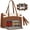 BrownWhite, variant on 15.6 inch Lunch Tote Bag for Women Laptop Bags with Insulated Lunch Compartment Teacher Work Bag for Office Travel,BlackWhite