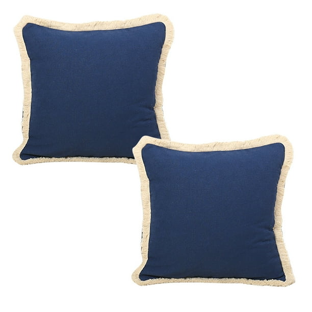 Funda de almohada de lino de color sólido de 2 piezas, adecuada para sofá, dormitorio y ciclismo.