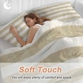 thumbnail image 4 of 3 Piece Cream Striped Duvet Cover Set Queen Size, Microfiber Comforter/Quilt Cover with Corner Ties and 2 Pillowcases, Farmhouse Vintage Brown Stripes All Season Soft Bedding with Zipper Closure, 4 of 8