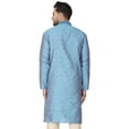 thumbnail image 6 of SKAVIJ Men's Indian Art Silk Top Casual Long Shirt Regular Fit Outfit (Medium, Turquoise), 6 of 6