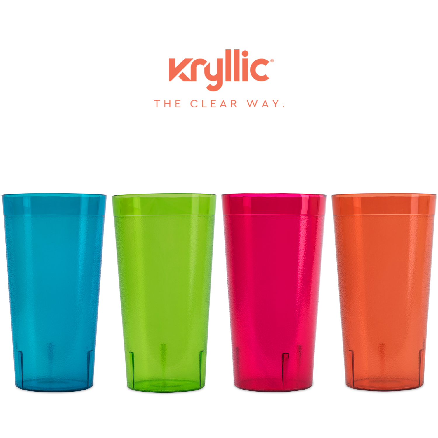 Plastic Cup Tumblers Drinkware Glasses - Break Resistant 20 oz. Kitchen Restaurant High Quality Set of 16 in 4 Assorted Colors - Best Gift Idea By Kryllic - image 2 of 11