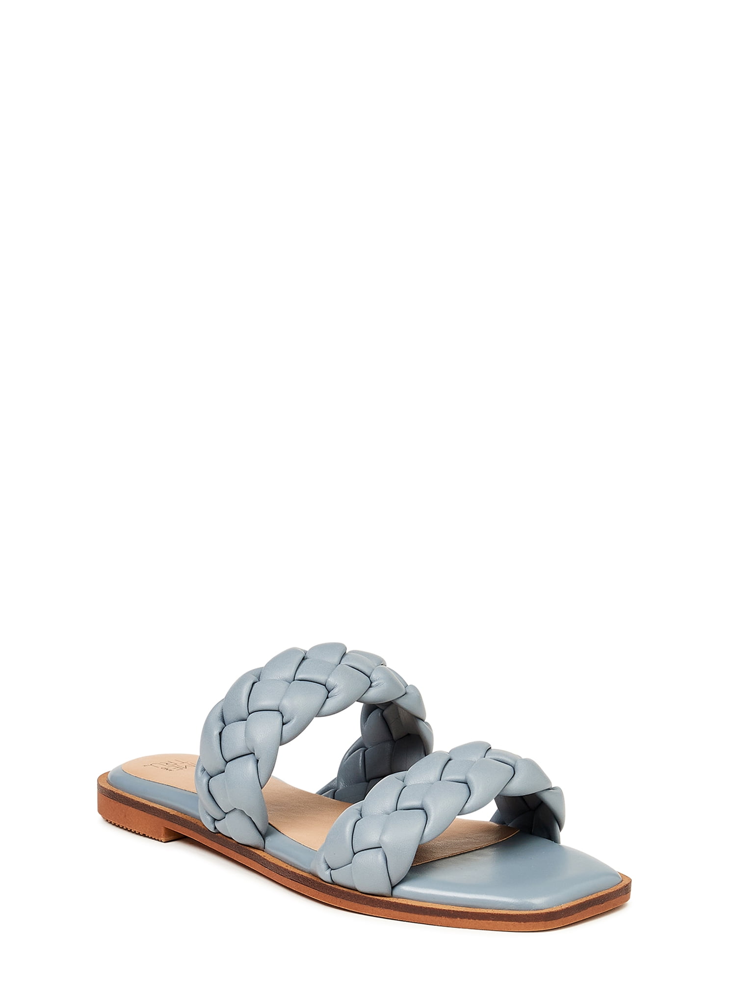 Time and Tru Women's Braided Two Band Sandals - Walmart.com