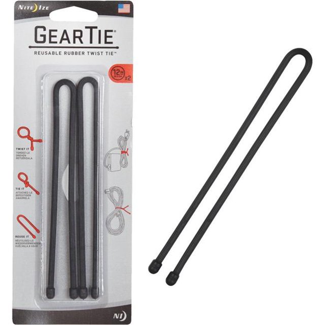 Nite Ize 149964 Cravate Réutilisable en Caoutchouc 12 Po., Noir - Lot de 6